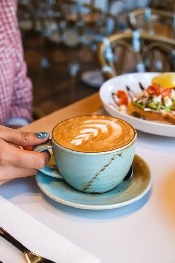 Coffee in a blue cup